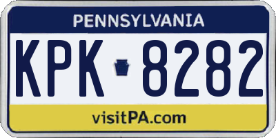 PA license plate KPK8282