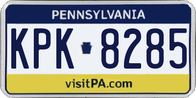 PA license plate KPK8285