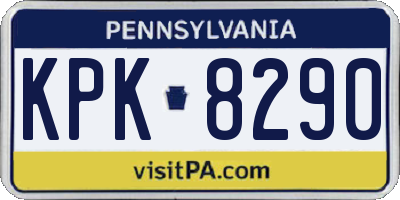 PA license plate KPK8290