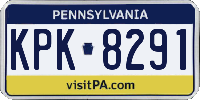 PA license plate KPK8291