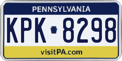 PA license plate KPK8298