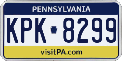 PA license plate KPK8299