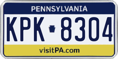 PA license plate KPK8304