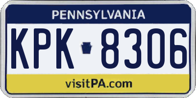 PA license plate KPK8306