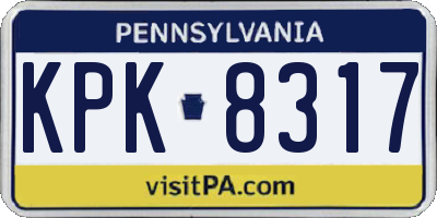 PA license plate KPK8317