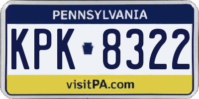 PA license plate KPK8322