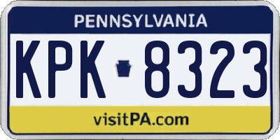 PA license plate KPK8323