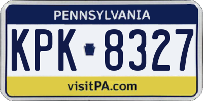 PA license plate KPK8327