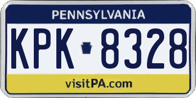 PA license plate KPK8328