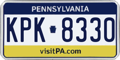 PA license plate KPK8330