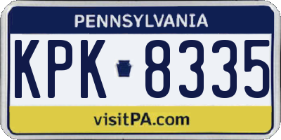 PA license plate KPK8335