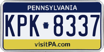 PA license plate KPK8337