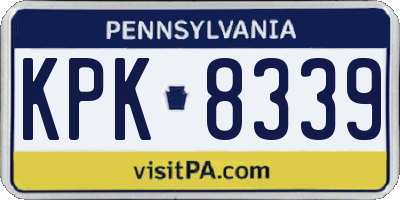 PA license plate KPK8339