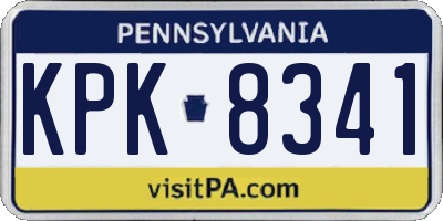 PA license plate KPK8341