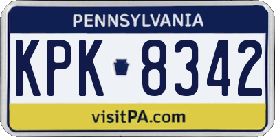 PA license plate KPK8342