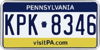 PA license plate KPK8346