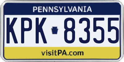 PA license plate KPK8355