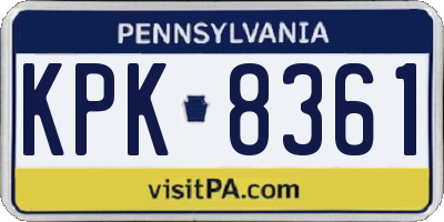PA license plate KPK8361