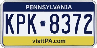 PA license plate KPK8372