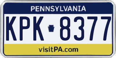 PA license plate KPK8377