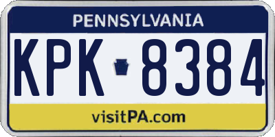 PA license plate KPK8384