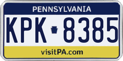 PA license plate KPK8385