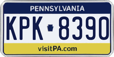 PA license plate KPK8390