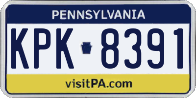 PA license plate KPK8391