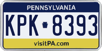 PA license plate KPK8393