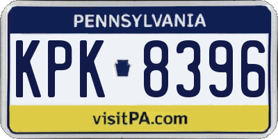 PA license plate KPK8396