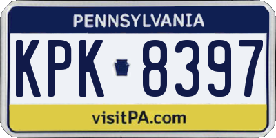 PA license plate KPK8397