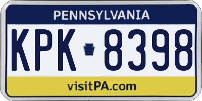 PA license plate KPK8398