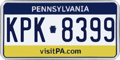 PA license plate KPK8399