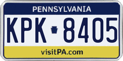 PA license plate KPK8405