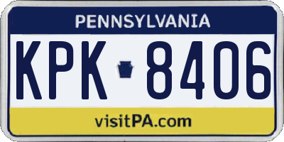 PA license plate KPK8406