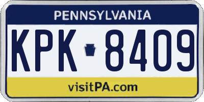 PA license plate KPK8409