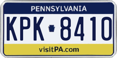 PA license plate KPK8410