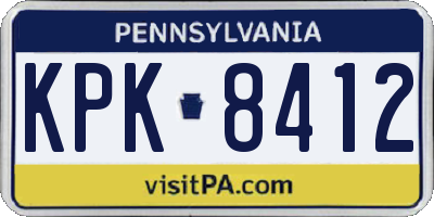PA license plate KPK8412