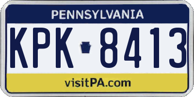 PA license plate KPK8413