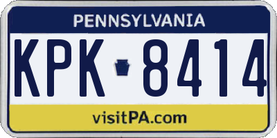 PA license plate KPK8414