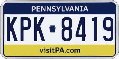 PA license plate KPK8419