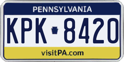 PA license plate KPK8420
