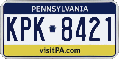 PA license plate KPK8421