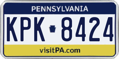 PA license plate KPK8424