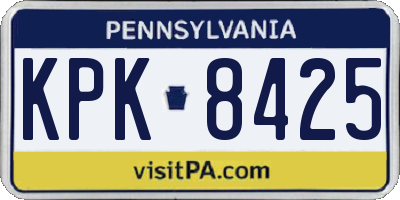 PA license plate KPK8425