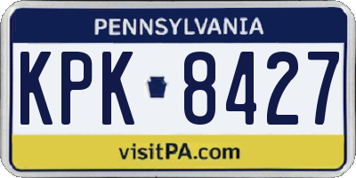PA license plate KPK8427