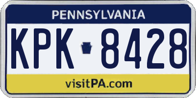 PA license plate KPK8428