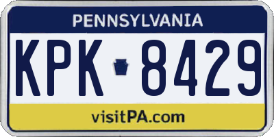 PA license plate KPK8429