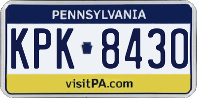 PA license plate KPK8430