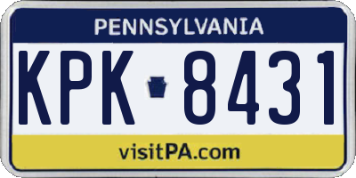 PA license plate KPK8431